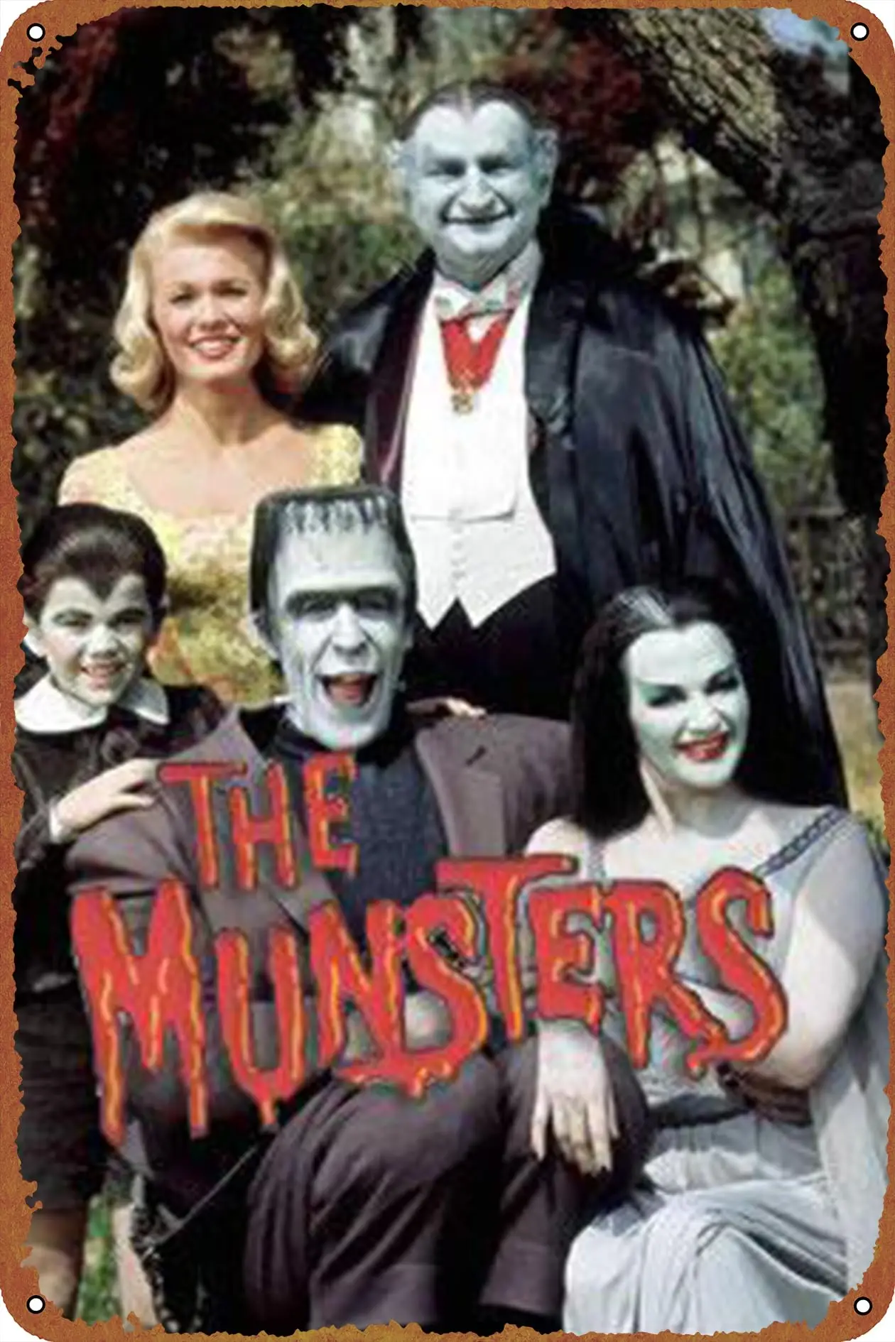 The Munsters Tin Sign Decoration Vintage Metal Movie Poster Signs Wall Decor 8x12 Inch