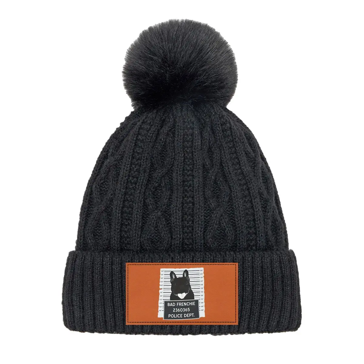

Теплая вязаная шапка Bad Frenchie Grit с помпоном для пеших прогулок, катания на лыжах, спорта на открытом воздухе