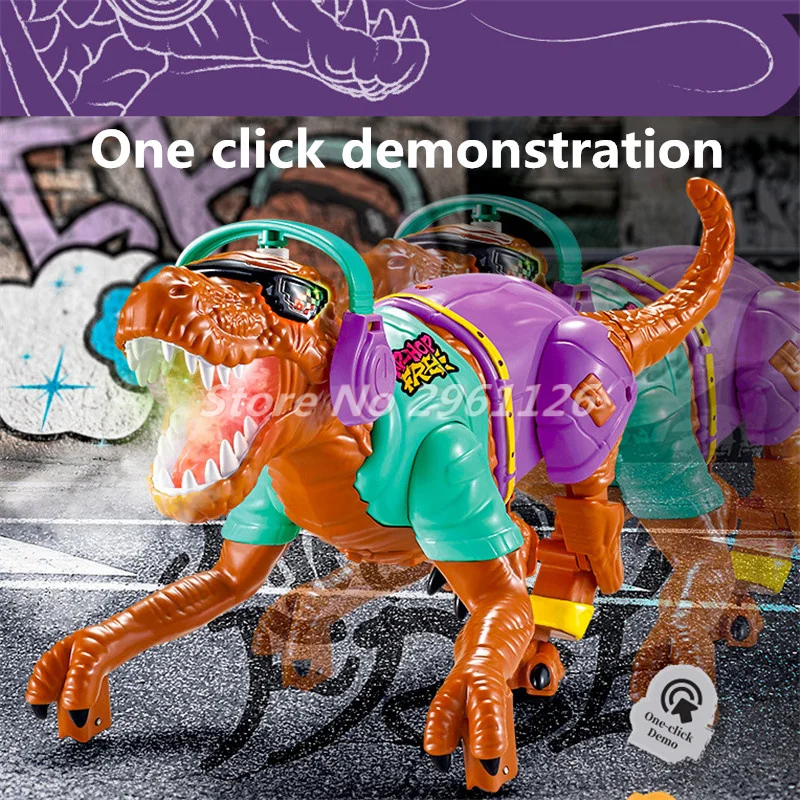 Multifunktions elektrische Fernbedienung Walking Dinosaurier Roboter 2,4g simulieren Spary LED Beleuchtung Hip Hop Stil RC Dinosaurier Kinder Spielzeug