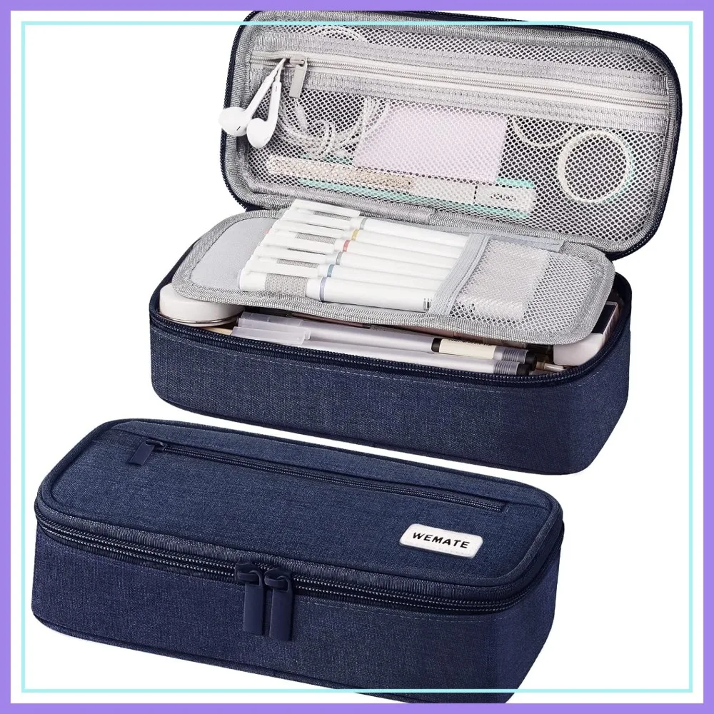 

Large Pencil Case, Big Capacity Marker Pouch, Back-to-School Stationery Organizer, Must-have for College & High School