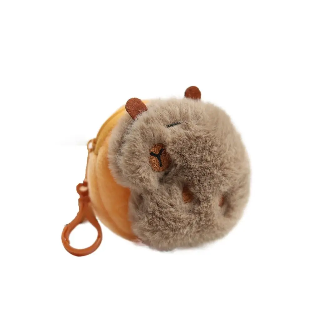 New Plush Kapybara Coin Purse Small Gift Keychain Charm Cartoon Headphone Bag Charm