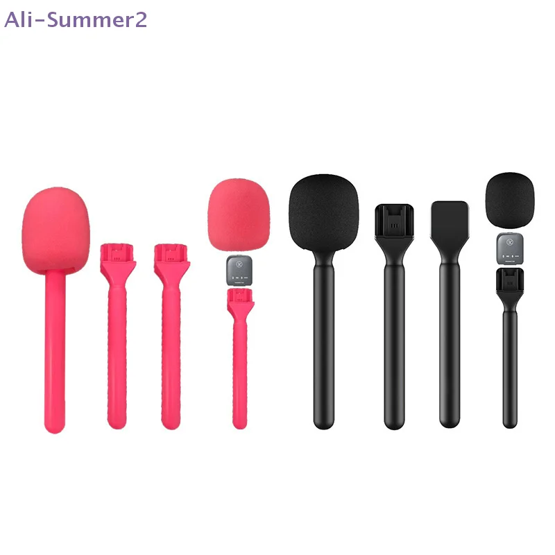 {Summer2} Handmikrofon-Adapterhalter für Interviews mit geräuschdämpfendem Schaumstoff für Rode Wireless GO II Mic 1 2 Synco G1
