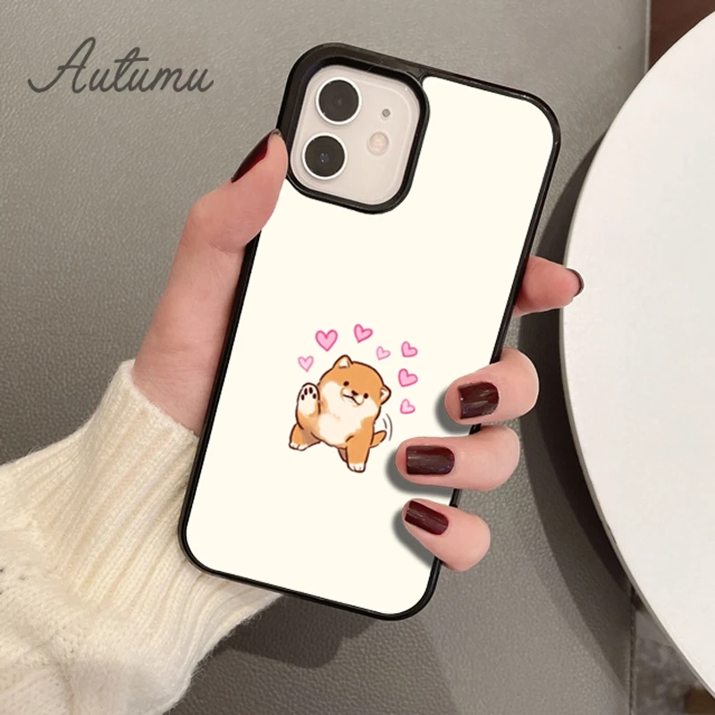 Cute Kawaii Shiba Inu Phone Case for iPhone 15 16 SE2020 11 12 13 14 Pro Max mini 6 7 8 Plus Cover coque Fundas Shell