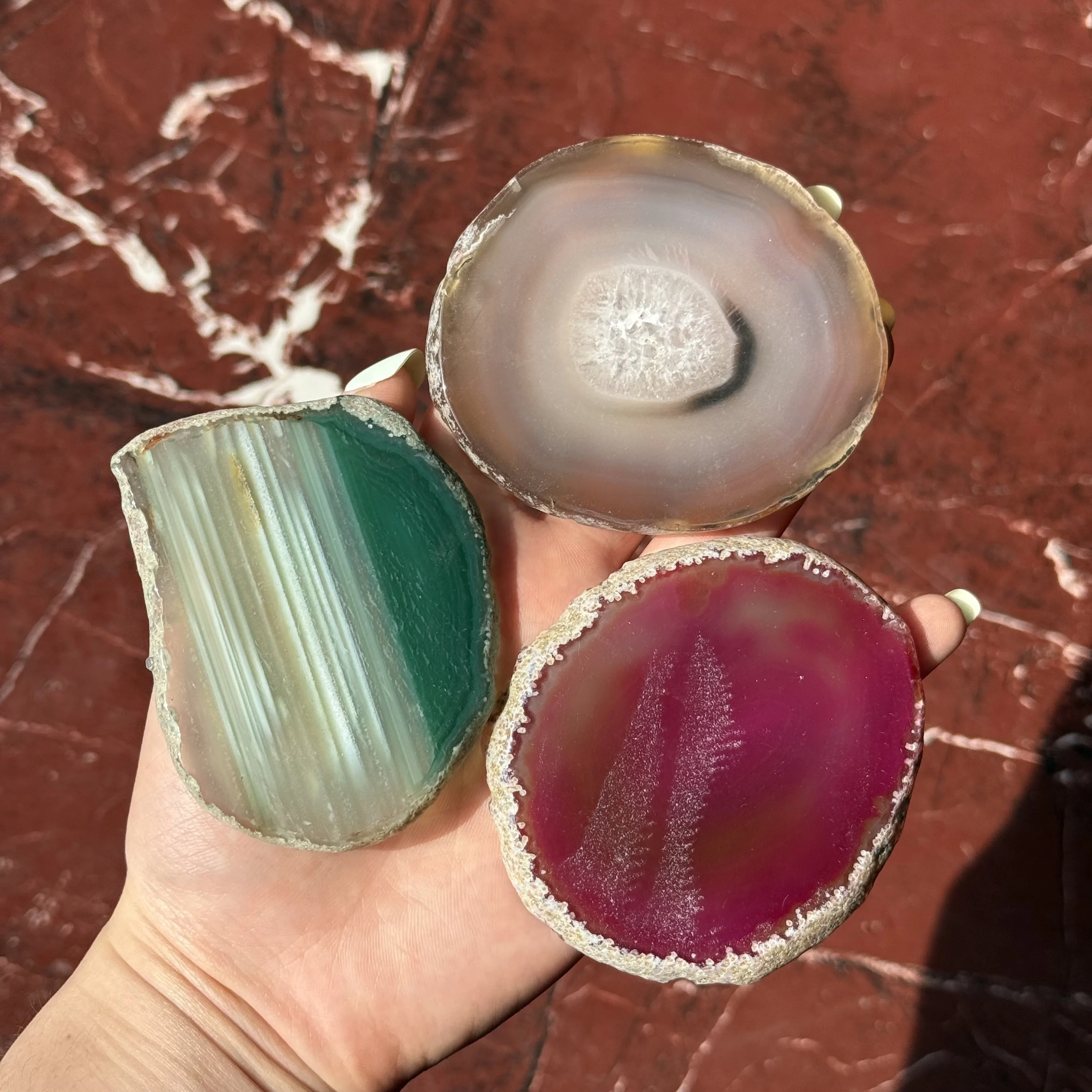 Large Size!!!!Crystal Agate Slab Geode Slice Mineral Coaster Healing Reiki Decoration
