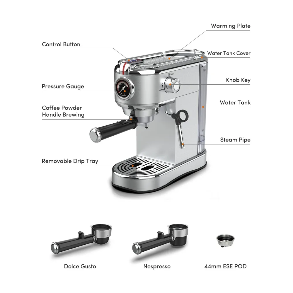Kitchen built-in electric 15 bar multi-function espresso machine