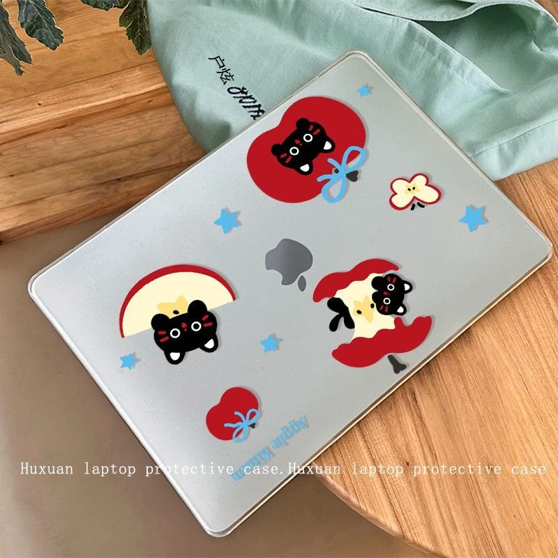 Cute Apple Cat Cartoon Laptop Case For Macbook Neo 2026 New Air Pro 13 14 15 16 M1 M2 M3 M4 M5 Chip For MacBook Protective Cover