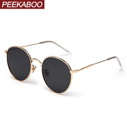 Peekaboo metal round sunglasses women polarized red orange retro sun glasses for men driving eyewear accessories 2019 summer