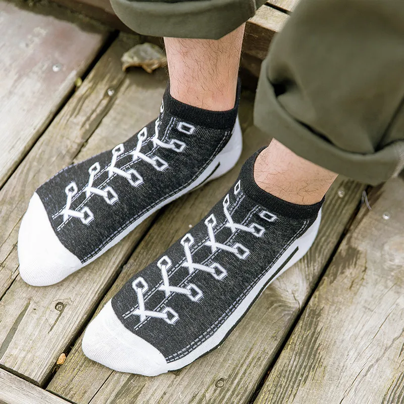 1/5 Pairs Men's Cotton Boat Socks Shallow Mouth Low Cut Ankle Socks Breathable Thin Non-Slip Sports Casual Socks