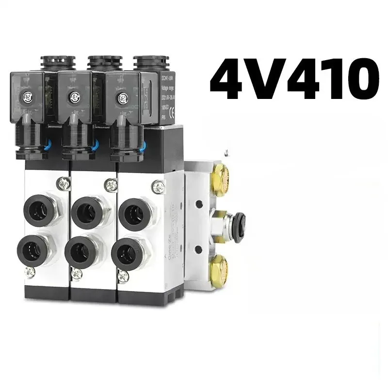 4V410-15  2-position 5-way Solenoid Valve Manifold Wit Fitting，control Valve Mounting Base DC12V AC110V AV220V DC24V