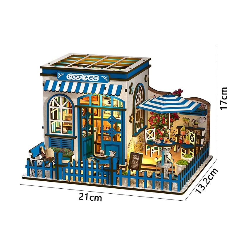 DIY Houten Poppenhuizen Miniatuur Assemblagemodel Kit 3D Puzzel Met Licht Meubilair Cottage Poppenhuis voor Vrienden Kerstcadeaus