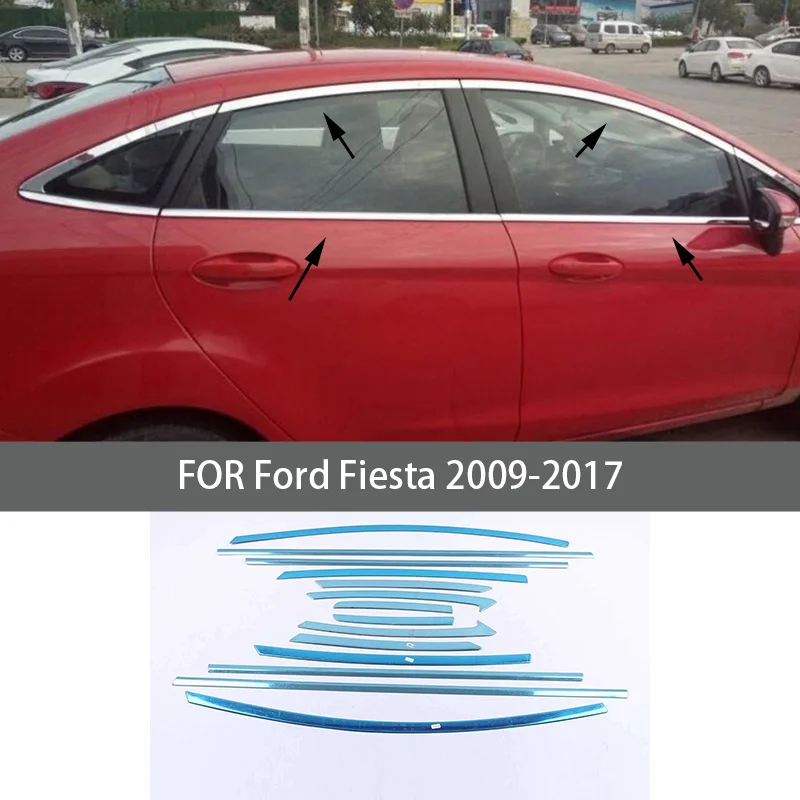 

Car accessories FIT FOR Ford Fiesta 2009-2017 Stainless steel chrome Exterior Window Molding Strip Sill side Cover Trim