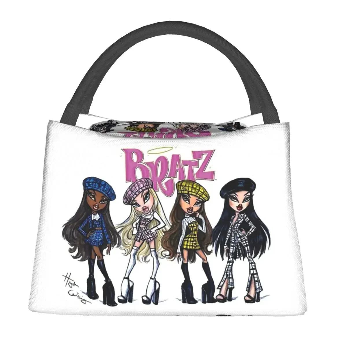 Bratz Rock Angelz Doll Lunch Bags Insulated Bento Box Waterproof Lunch Tote Picnic Bags Cooler Thermal Bag for Woman Student