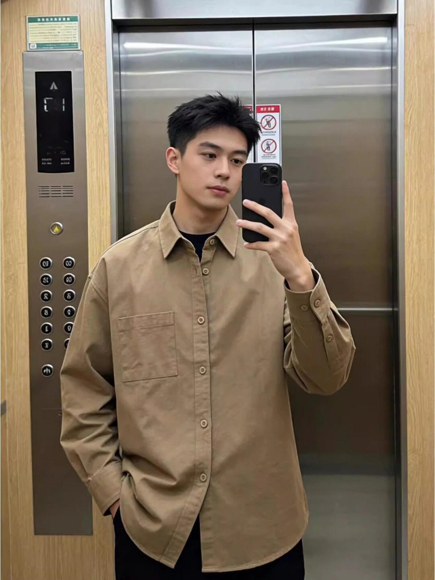 

i Color Pure Cotton Long Sve Men's irt Spring Season Retro Layering Outerwear Cleanfit New Sle Casual Loose Fit