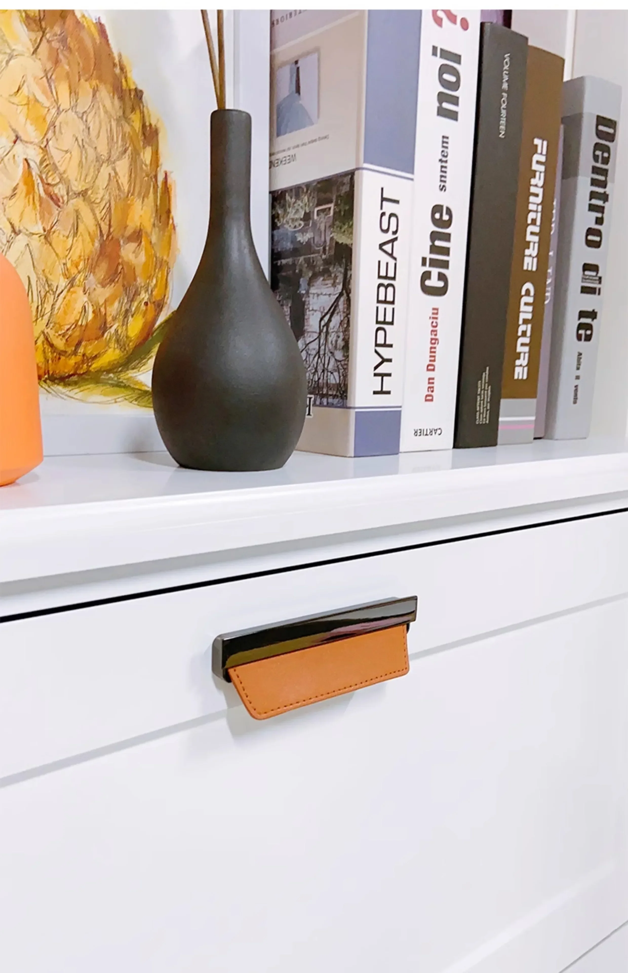 

Leather Cabinet Door Handles Minimalist Light Luxury Kitchen Cabinet Drawer Wardrobe Door Leather Handles for Furniture