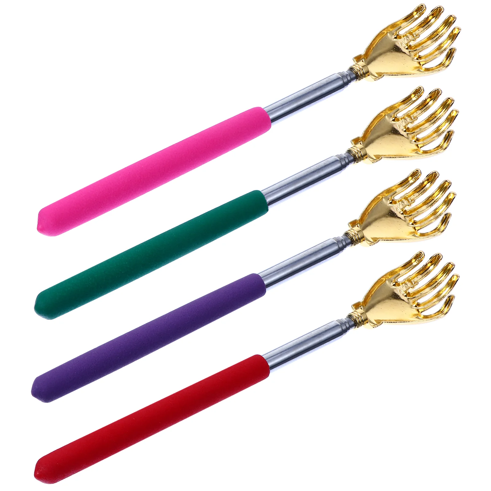 

4 Pcs Scratcher Bear Claw Neck Massager Retractable Handle Scraper Back Extendable Tool Scratching Stick