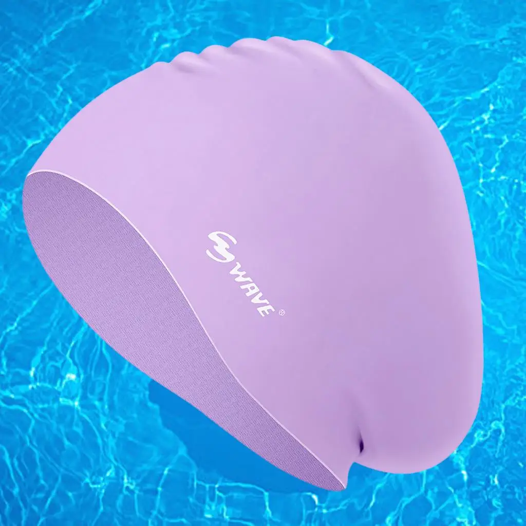 Silicone Long Hair Swim Hat High Elasticity Ear Protection Bathing Swimming Hat