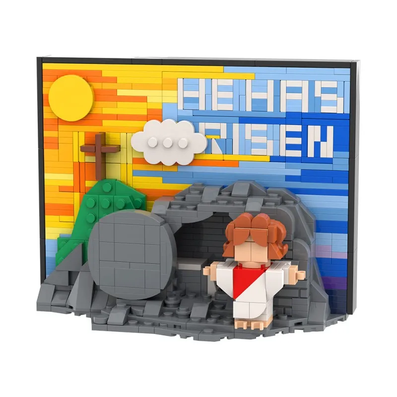 

MOC 675PCS Christianity Historical Scene Building Blocks Resurrection Diorama Easter Holiday Gift Educational Children Toys Set