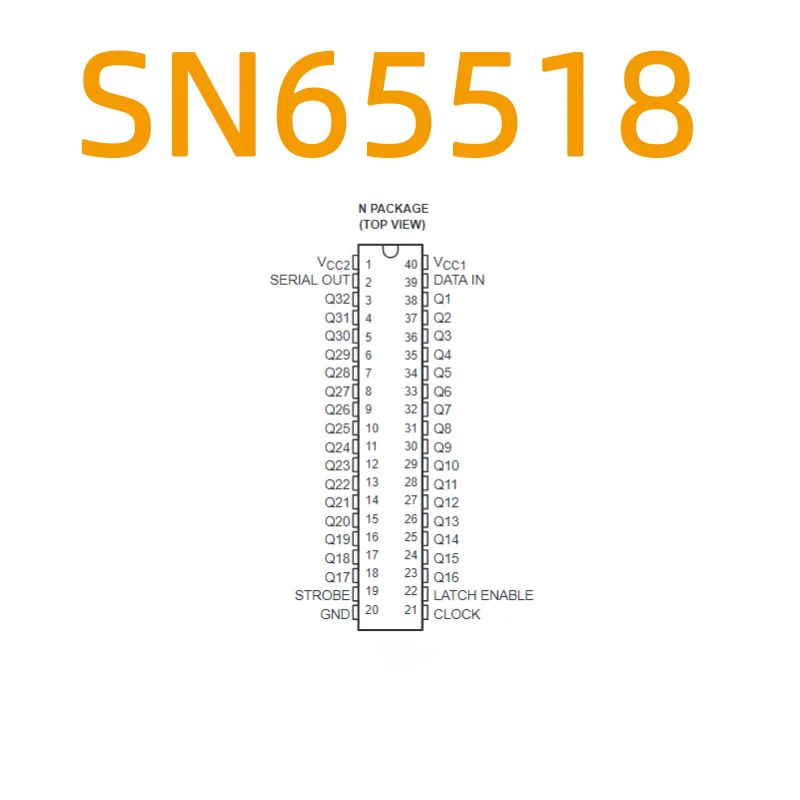 5pcs SN65518 DIP VACUUM FLUORESCENT DISPLAY DRIVERS 65518