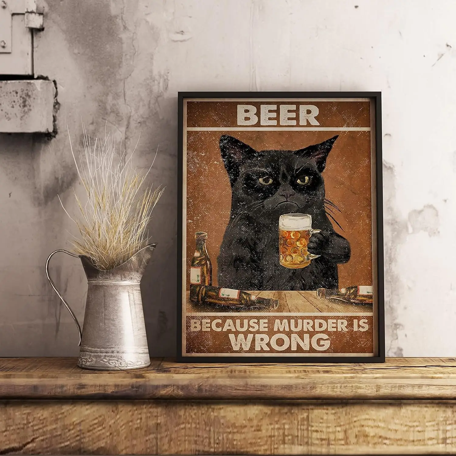 Retro Metal Tin Sign 8 X 12 Inches Beer Because Murder is Wrong Poster Vintage Poster Vintage Home Decor Vintage Wall Art B sign