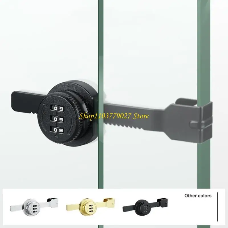 

C4DF 3Digit Combination Lock Alloy Door Safety Lock Keyless Latches Mechanical Password Lock Sliding Glass Door Lock