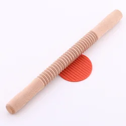 YOMDID Creative Rolling Pin With Screw Thread Design Wooden Embossing Roller Threaded Decoration Pastry Kitchen Baking Supplies