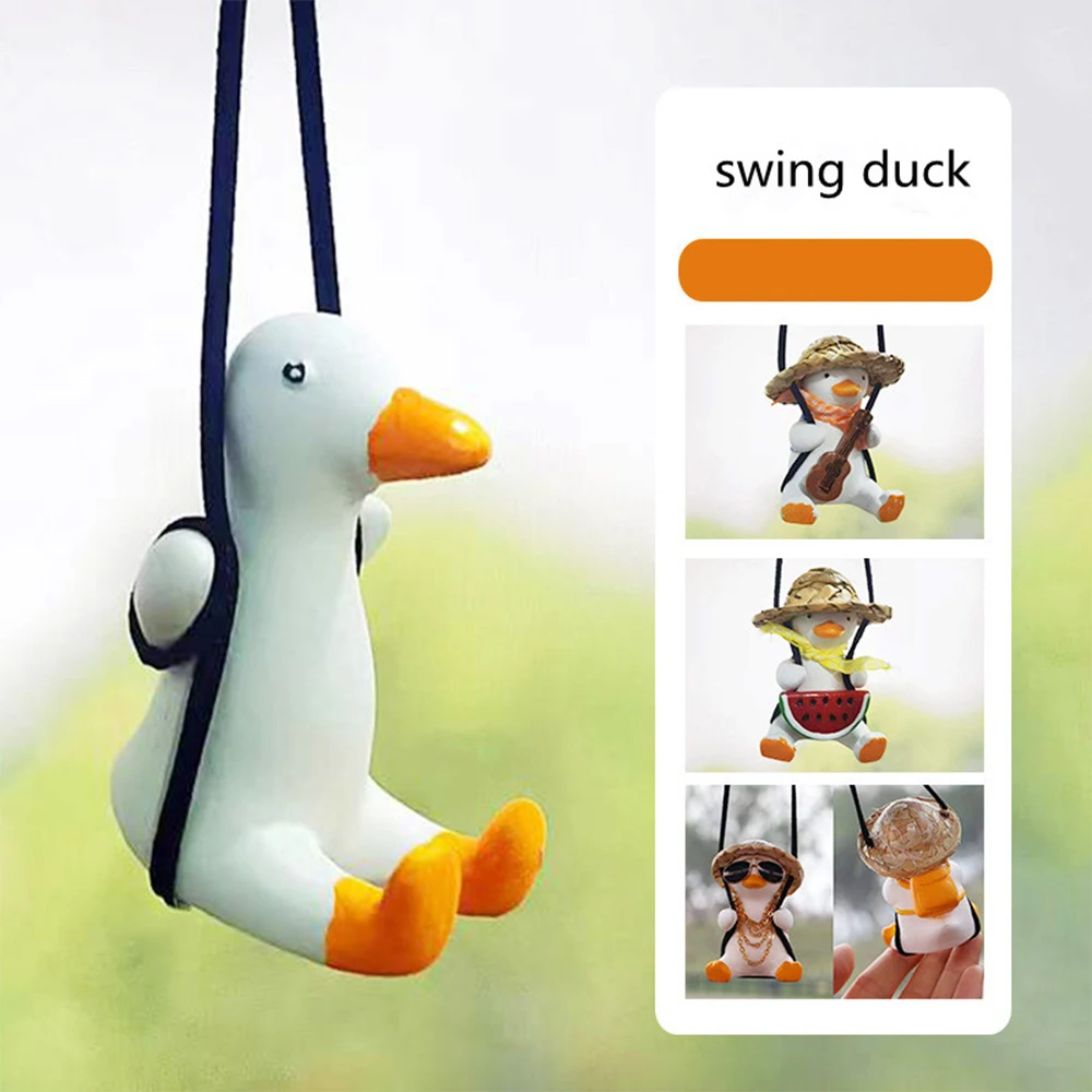 

Swinging Duck Hanging Ornament, Cute Animals Charms, Car Interior and Home Decorations