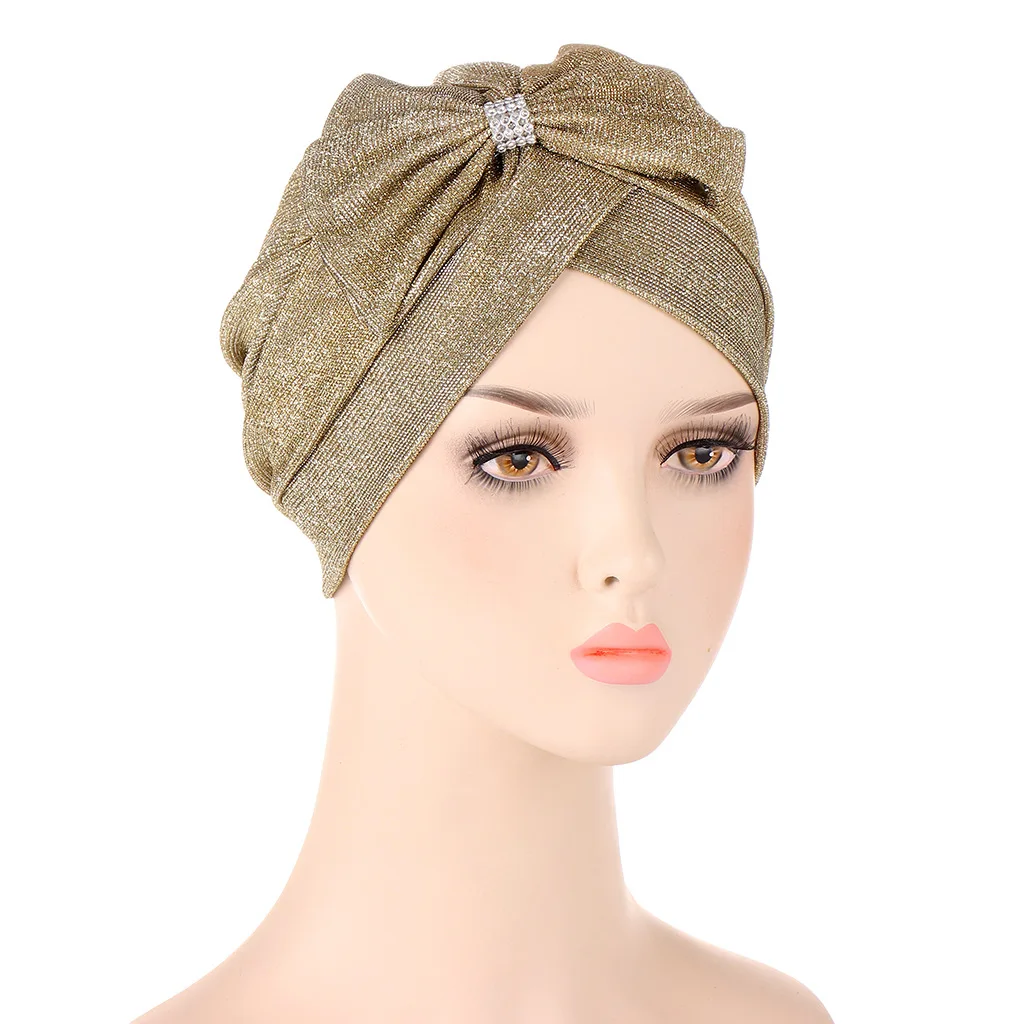 Berretto turbante con fiocco multicolore tinta unita fronte Cross Head Wrap cappello Hijab elastico leggero moda donna India Bonnet