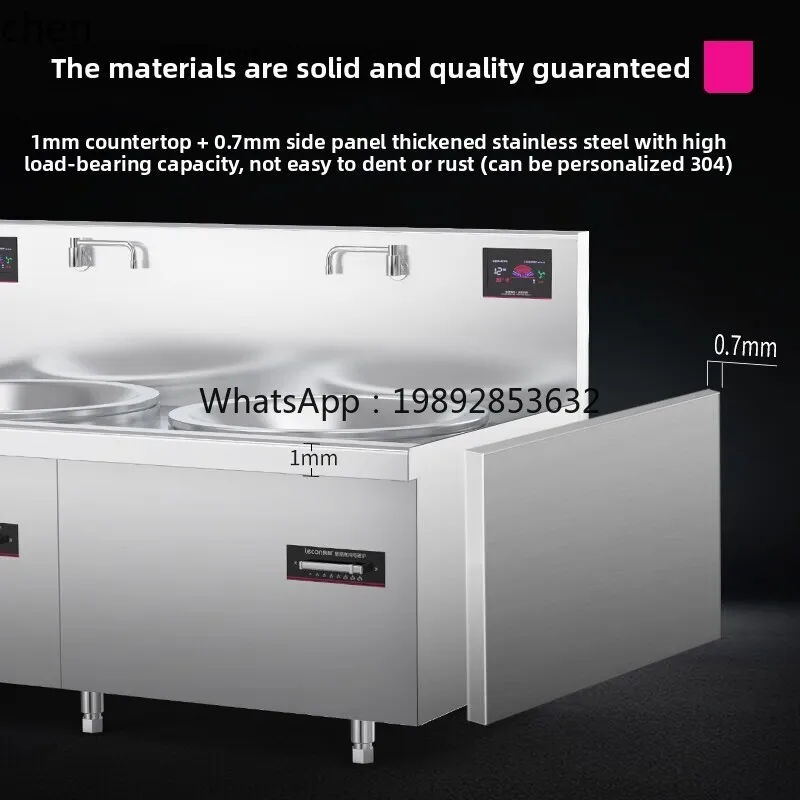 induction cooker high power, double head wok 20KW electromagnetic stove, dining hall hotel large pot stove