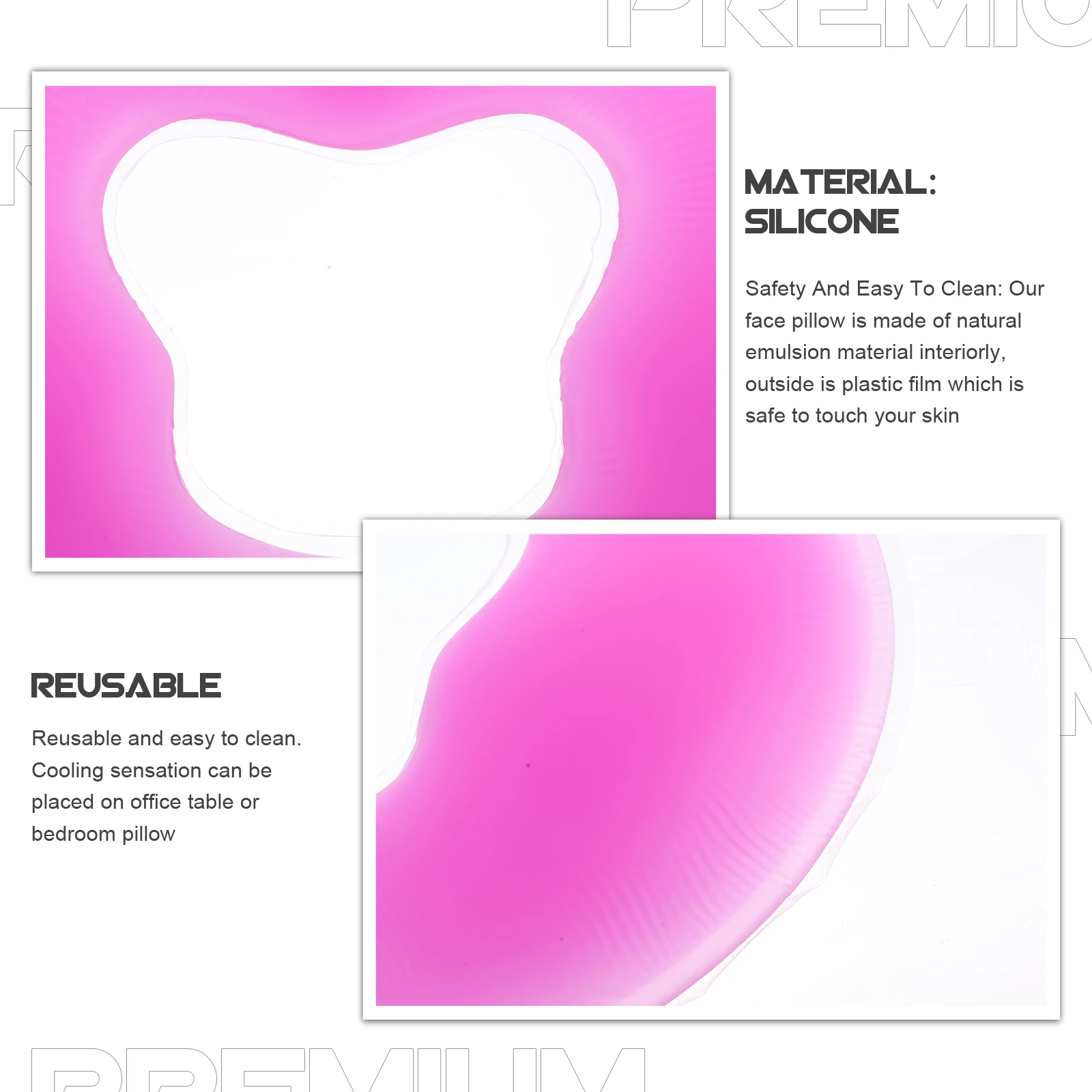 

Силиконовая подушка для лица, спа-массажная подушка, мягкая многоразовая охлаждающая подушка для спальни, офиса, защита от пыльных клещей