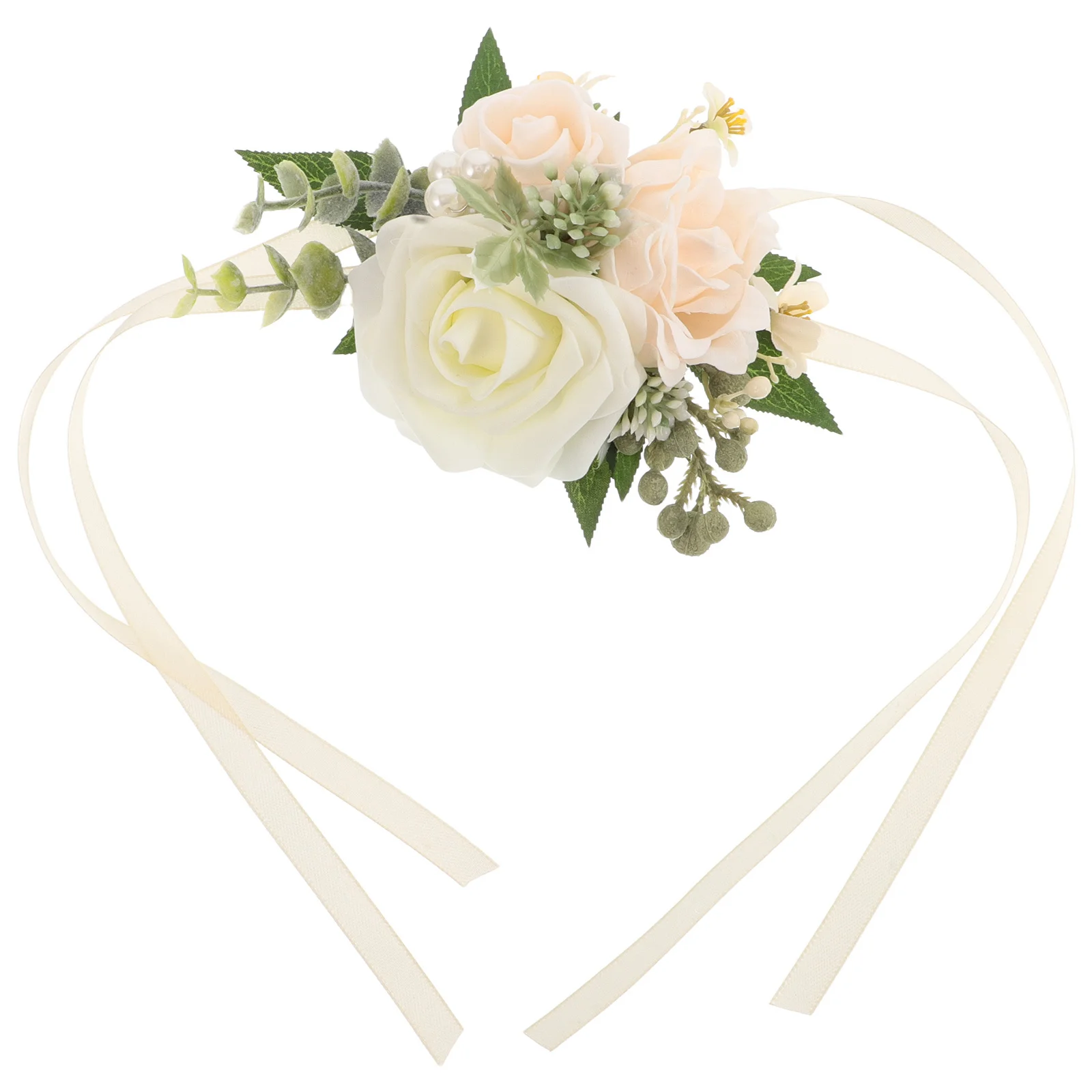 ارتفع المعصم الصدار أنيقة زهرة الحرير الاصطناعي السوار سوار الزفاف اليد زهرة للعروس وصيفات الشرف حفلة موسيقية الديكور