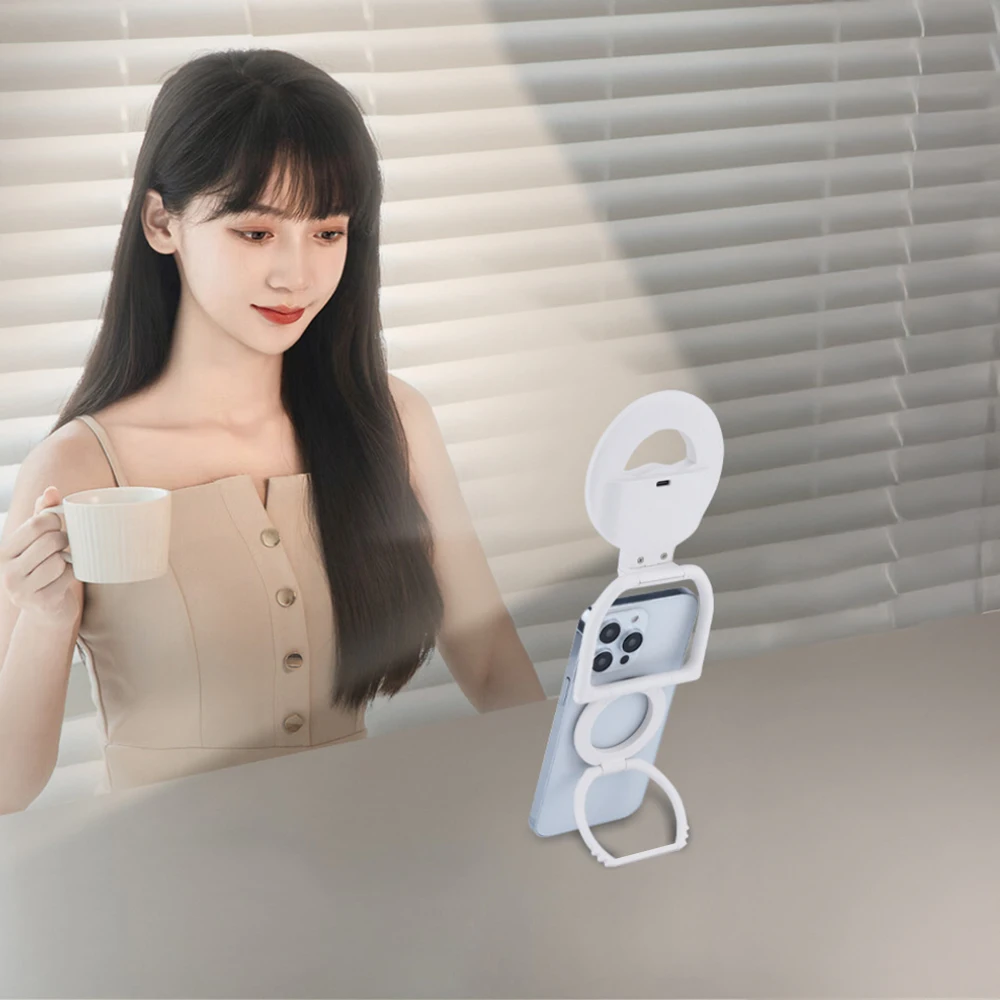 โทรศัพท์มือถือแม่เหล็กเติมแสงสดสตรีมมิ่งกล้องความงาม RGB Pocket Full-color LED USB ชาร์จภาพ Ambient Light