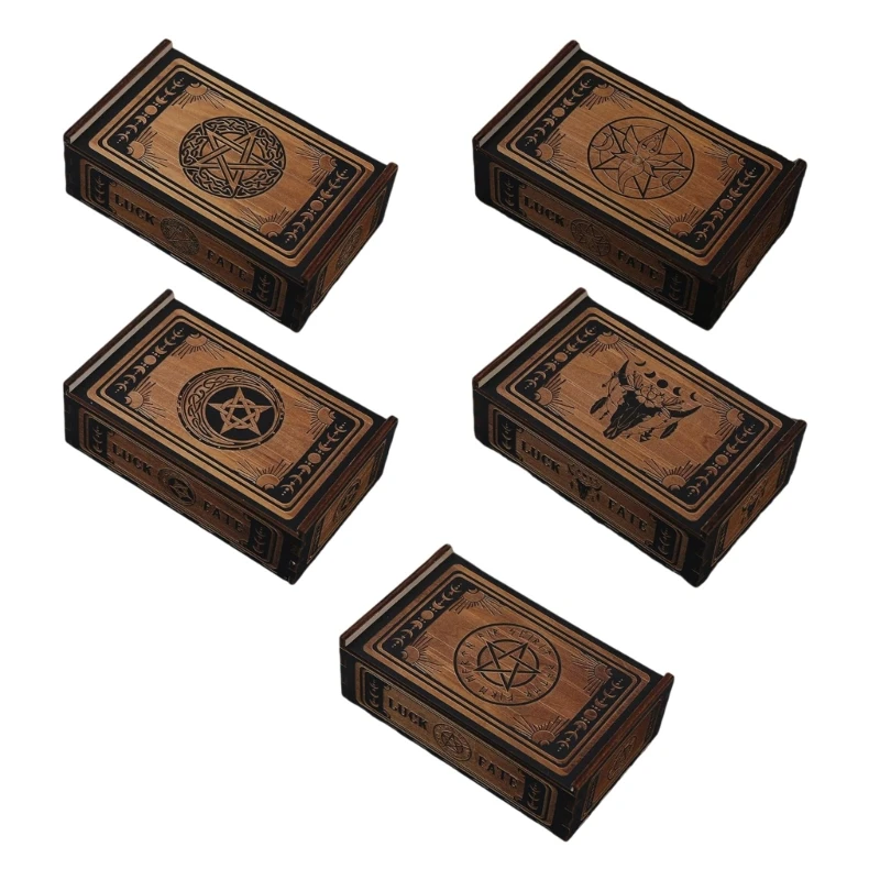 Wood Tarot Card Storage Case Push Pull Tarot Cards Storage Box Portable Card Container Astrologys Trinkets Box Enduring