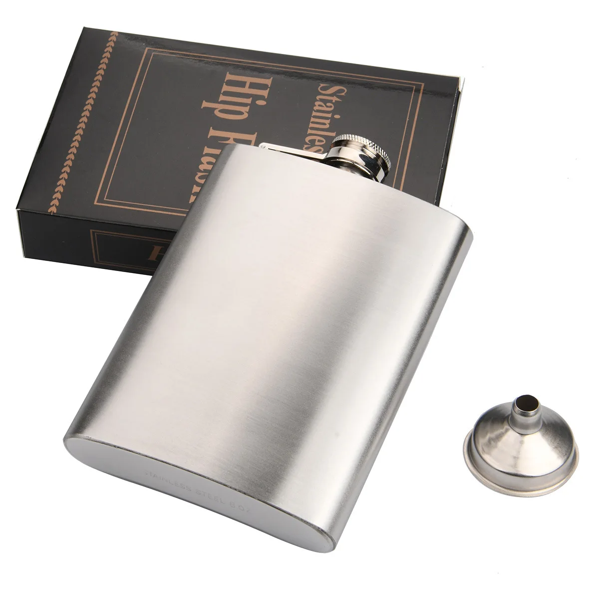 1-10oz Stainless Steel Hip Flask Wine Whisky Pot Bottle For Men Portable Drinker Alcohol Container Pocket Wine Bottle Screw Cap