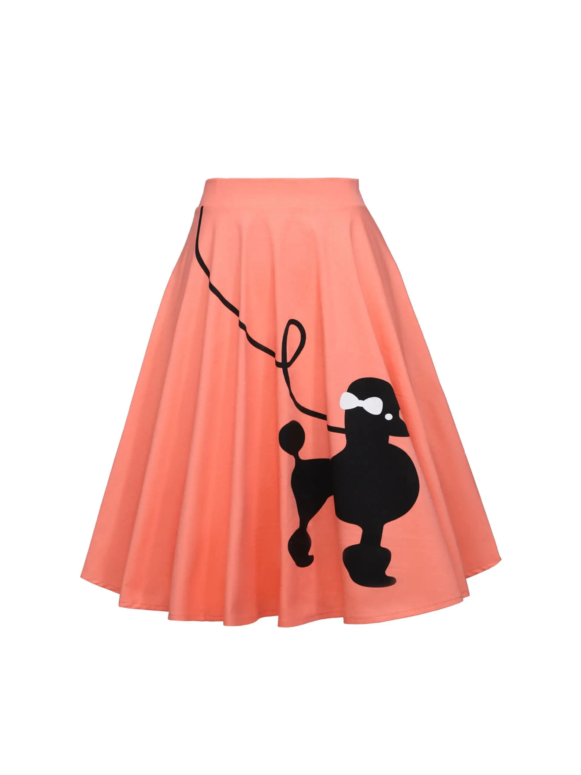 

Vintage Large Size Bla Dr Versatile Hong Kong Sle Puffy Skirt High Waist A-Line Knee-Length f Skirt for Women