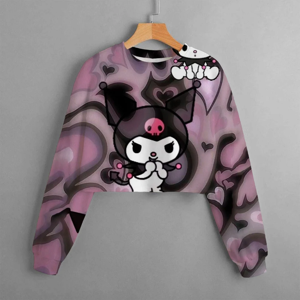 Dziecięca odzież sportowa Kuromi z nadrukiem Cute Cartoon Dziecięca bluza z kapturem Baby Pullover Girl Autumn unicorn Top ﻿ ﻿