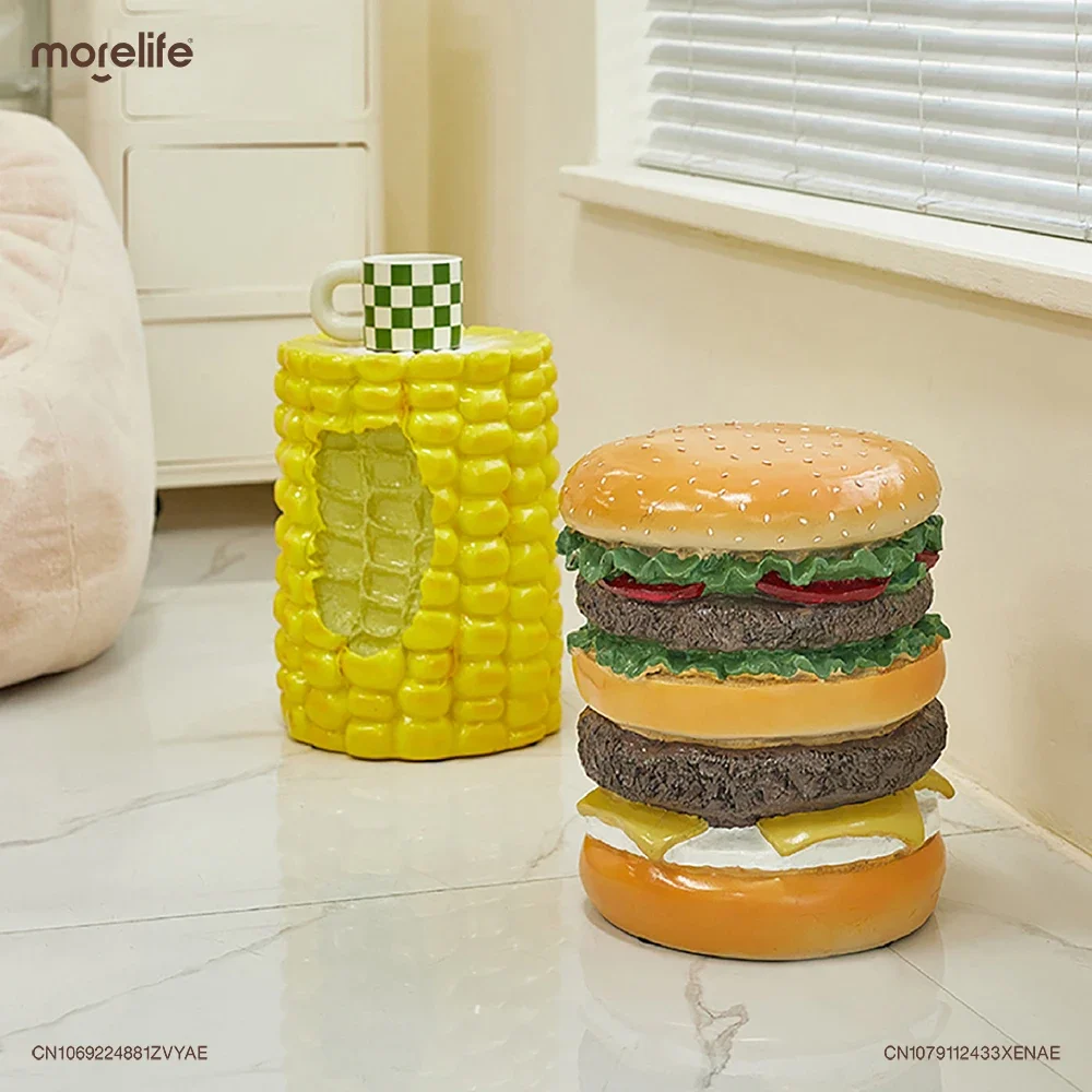 Creative Footstool Shoe Changing Stool Hamburger/corn/biscuit/pineapple/ice Cream/USD/apple/cheese Decorative Stools Furniture