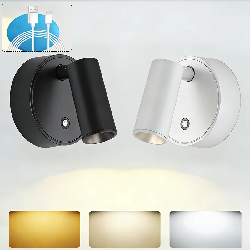 

Rechargeable Wireles Magnetic Smart Night Light Adjustable Color Small Wall Lamp for Bedroom Storage Room Hallway Art Exhibition