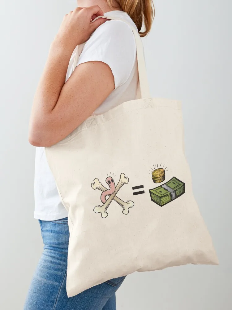 The bones are their money...and so are their worms! Tote Bag Canvas bag Handbags women Custom bag