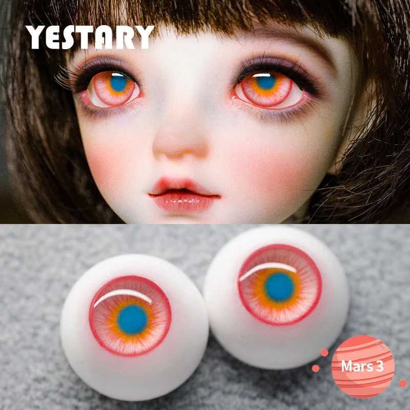 

YESTARY Plaster BJD Eyes Toys Doll Accessorie Planet Series Eye Toy DIY Handmade Doll Toy 12/14/16/18mm Red Eye Doll Girls Gifts