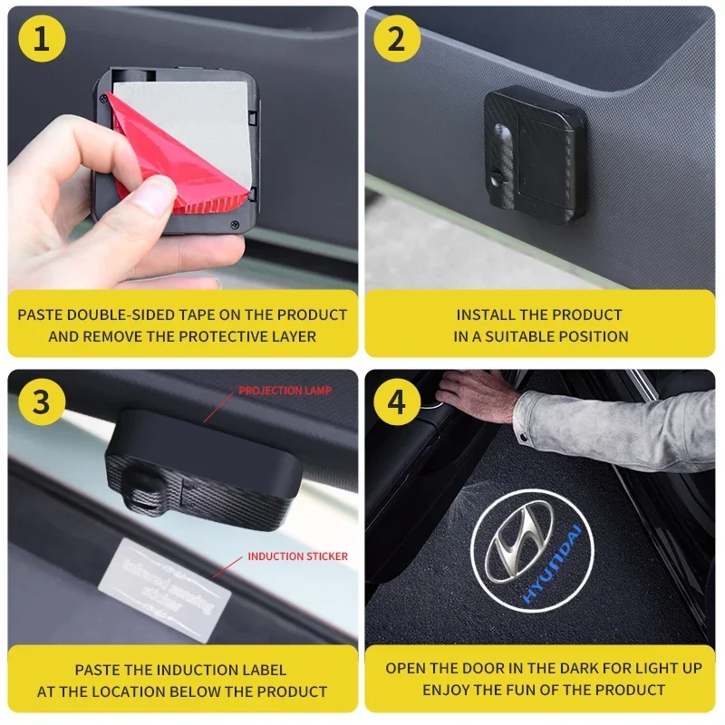 سيارة LED المجاملة ترحيب ضوء الليزر N N خط شعار العارض مصباح الباب لشركة هيونداي i10 i30 i20 سوناتا أكسنت توكسون إلنترا