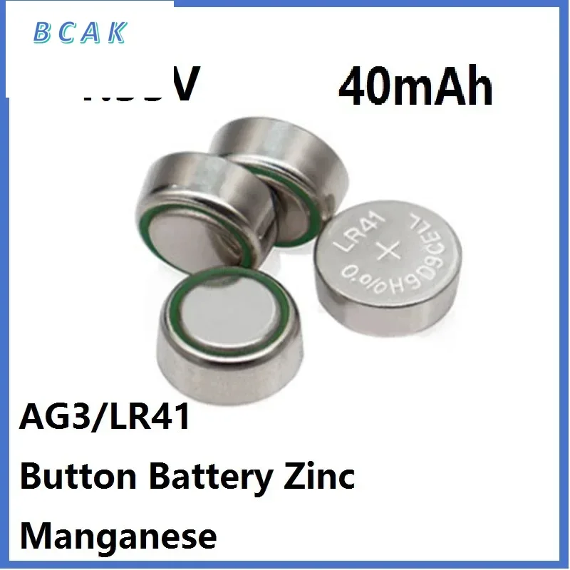 BCAK discount store AG3 Button Battery LR41Zinc Manganese1.55V40mAh Battery Cell for Watch Car Key Remote Calculator Electrical