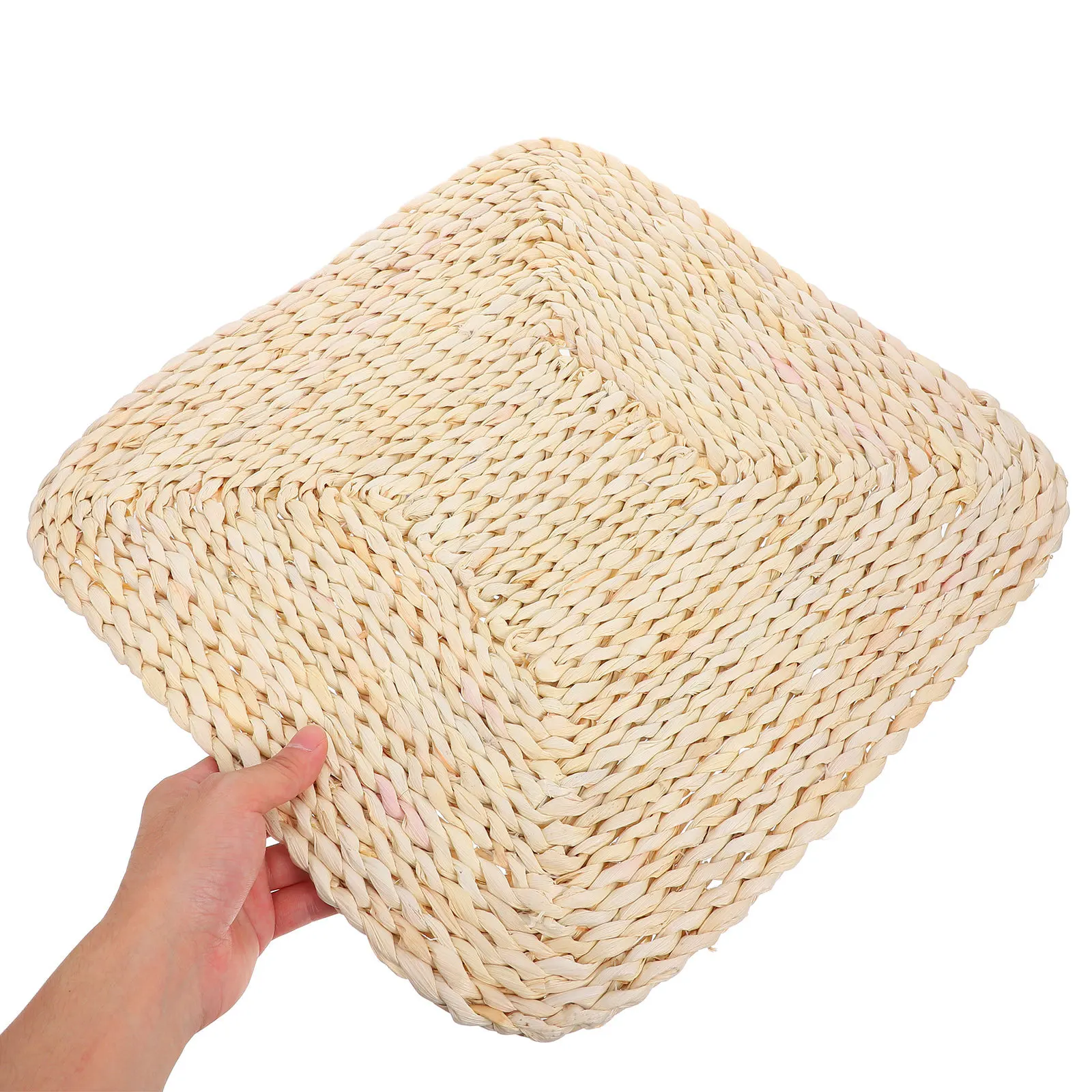 

Straw Yoga Seat Cushion Square Woven Mat Comfortable Breathable Meditation Pad Floor Cushion Sitting Mat Straw Woven Seat Pad
