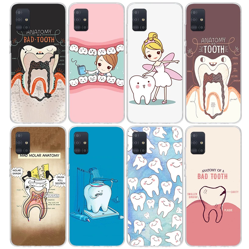 Wisdom Teeth Dentist Tooth Phone Case for Samsung Galaxy A51 A71 A41 A31 A21S A11 A01 A50S A70 A40 A30S A20E A20S A10S A6 A7 A8