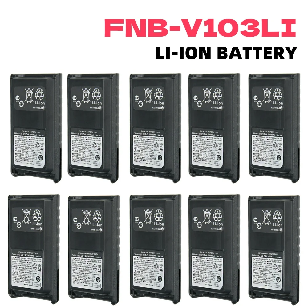 10PCS FNB-V103LI Li-ion Battery for Vertex VX-228 VX-230 VX-231 VX-231L VX-234 FNB-V104LI Two Way Radio Replacement Battery