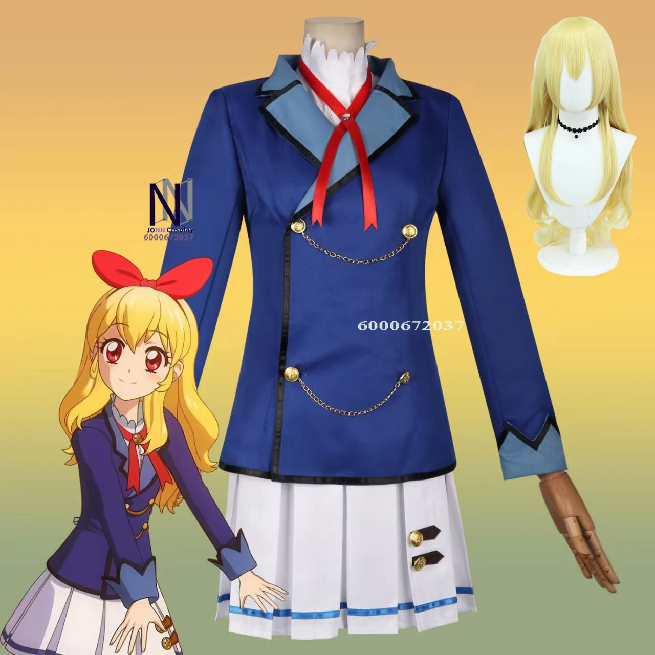 

Anime Aikatsu Hoshimiya Ichigo,Shibuki Ran & Kiriya Aoi Cosplay - Starlight School JK Campus Uniform, Wig, Kawaii Suit for Women