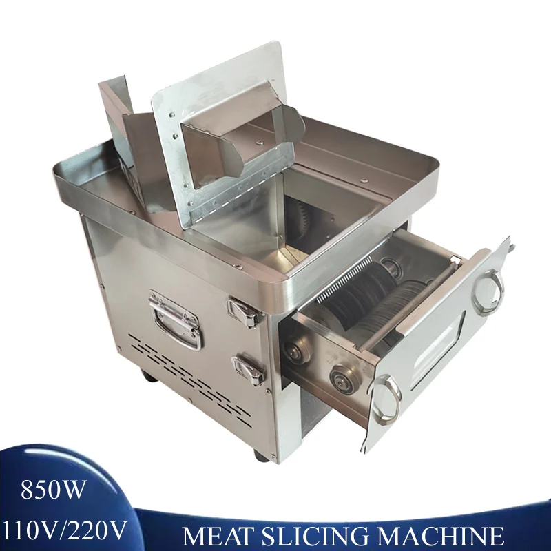Stainless Steel Electric Meat Slicer Commercial High-Power Meat Cutting Machine Pork Beef Mutton Slicing Shredding Machine
