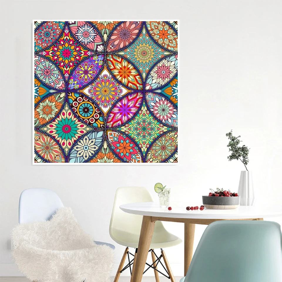 AZQSD pittura diamante Mandala fiore punto croce ricamo mosaico floreale decorazioni per la casa arte fatta a mano regalo immagine di strass