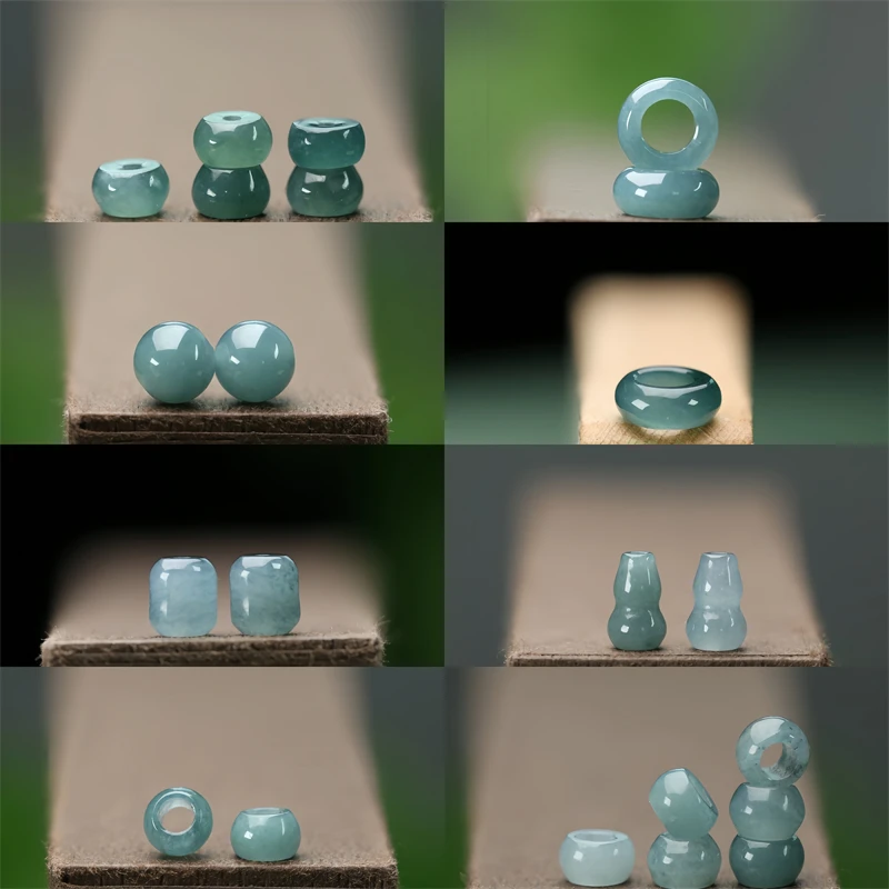 10pcs DIY Natural Jade Oil Blue Water Abacus Various Beads Accessories Fashion Real Jewelry Luxury Best Gemstone Stone Gifts