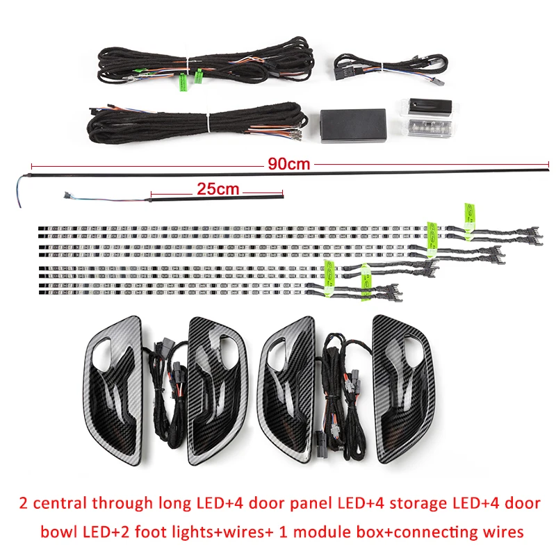 Specific for BMW 5 series F10 F11 Interior Ambient LED Light Kits 9 Colors Decorative Atmosphere Lighting Inner Accessories