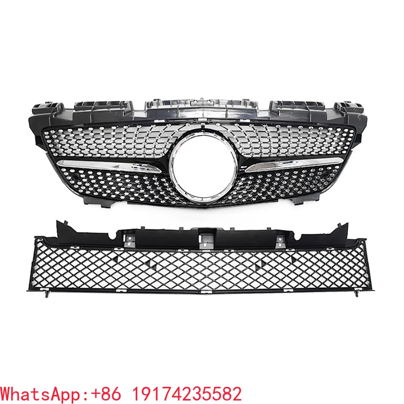 

R172 Black Diamond Style Center Grille for Mercedes-Benz SLC Class R172 Front Bumper Grill 2011-2015